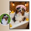 Wuffi in der Badewanne – Personalisiertes Kunstwerk