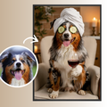 Wuffi beim Spa-Day – Personalisiertes Kunstwerk